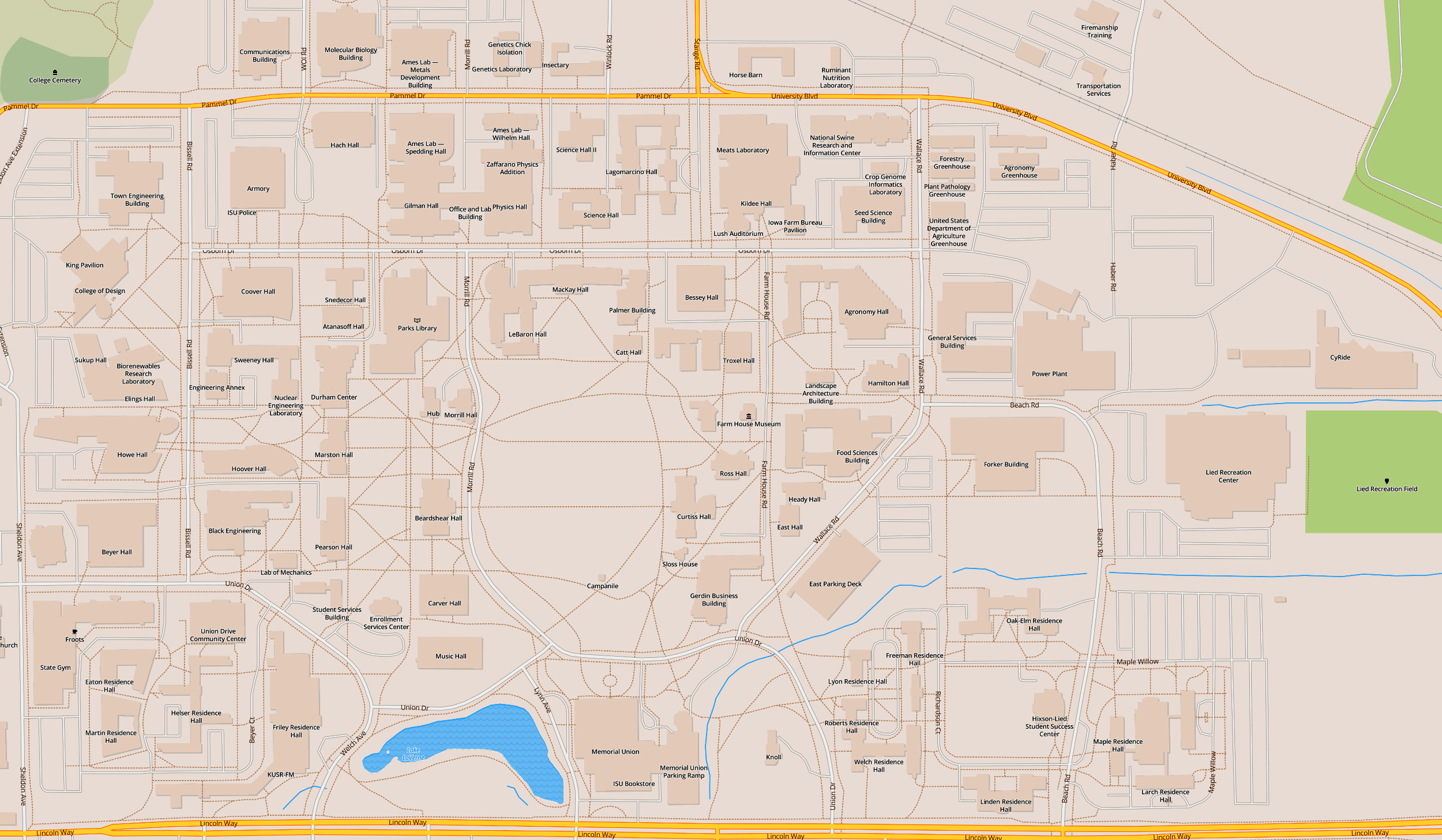 iowa state university campus map